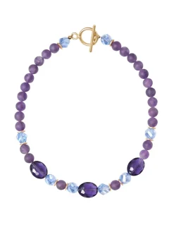 Matte Amethyst Crystal Necklace|Misook Online