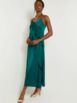 Maxi A-Line Dress - Ruffled Crepe De Chine|Misook Discount
