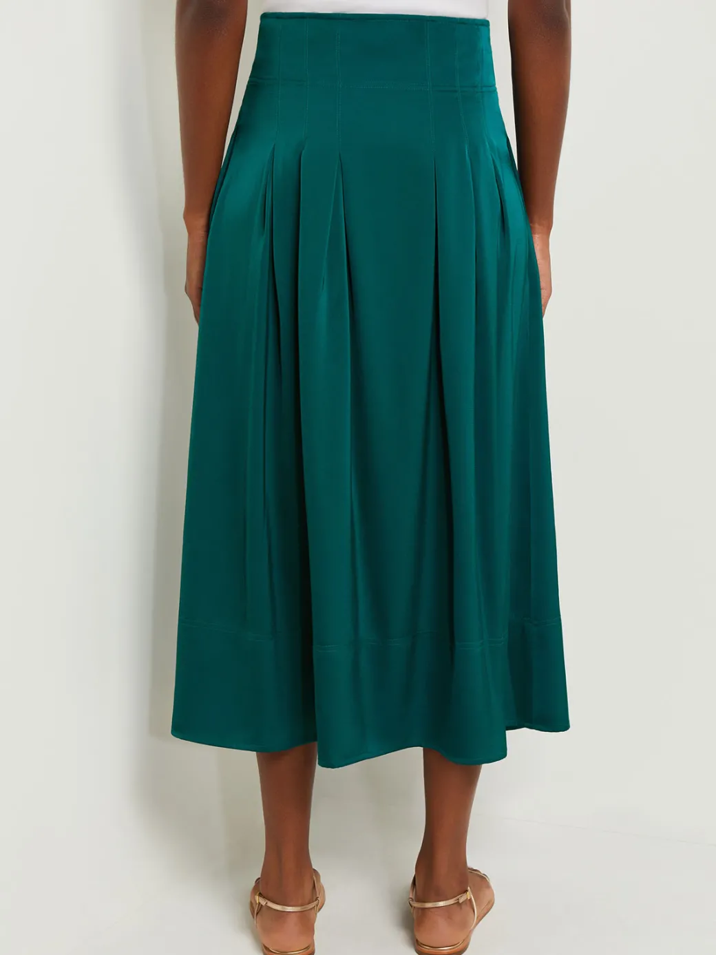 Maxi Button Front A-Line Skirt - Pleated Woven|Misook Sale
