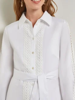 Maxi Dress - Eyelet Trim Cotton|Misook Fashion