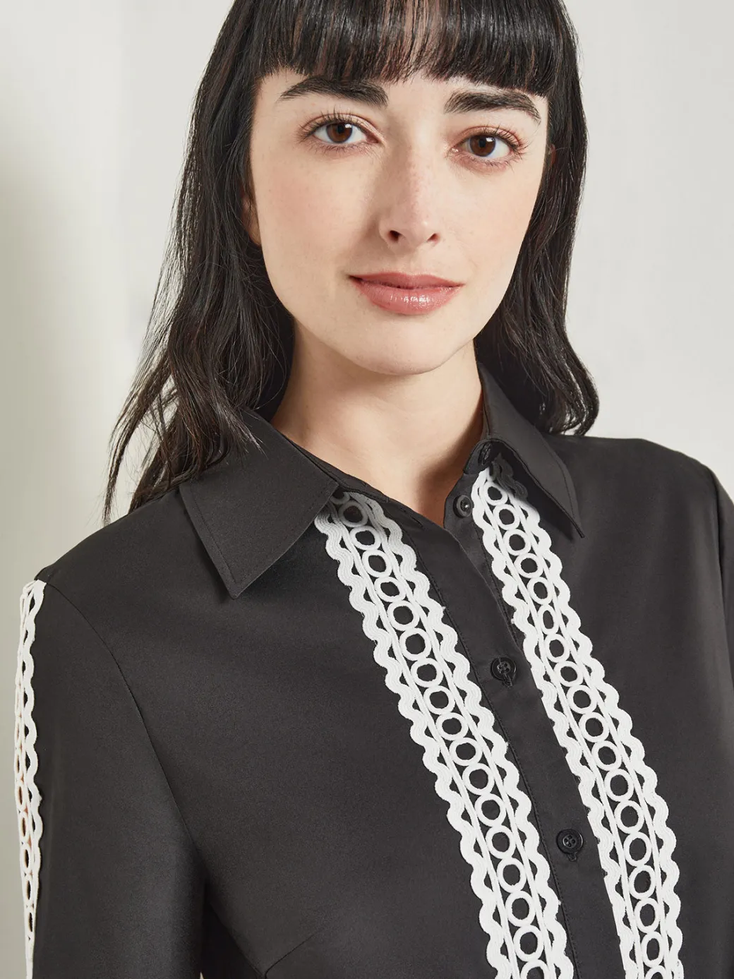 Maxi Dress - Eyelet Trim Cotton|Misook Clearance