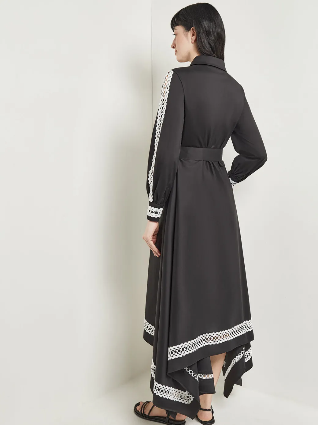 Maxi Dress - Eyelet Trim Cotton|Misook Clearance