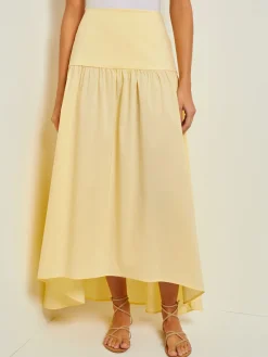 Maxi High-Low Skirt - Flounce Cotton|Misook New