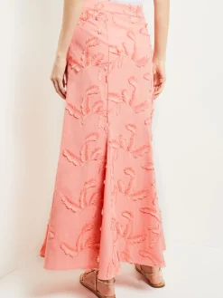 Maxi Trumpet Skirt - Fringe Applique Cotton|Misook New