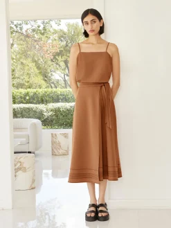 Maxi Wrap Skirt - Contrast Stitch Woven Twill|Misook Outlet