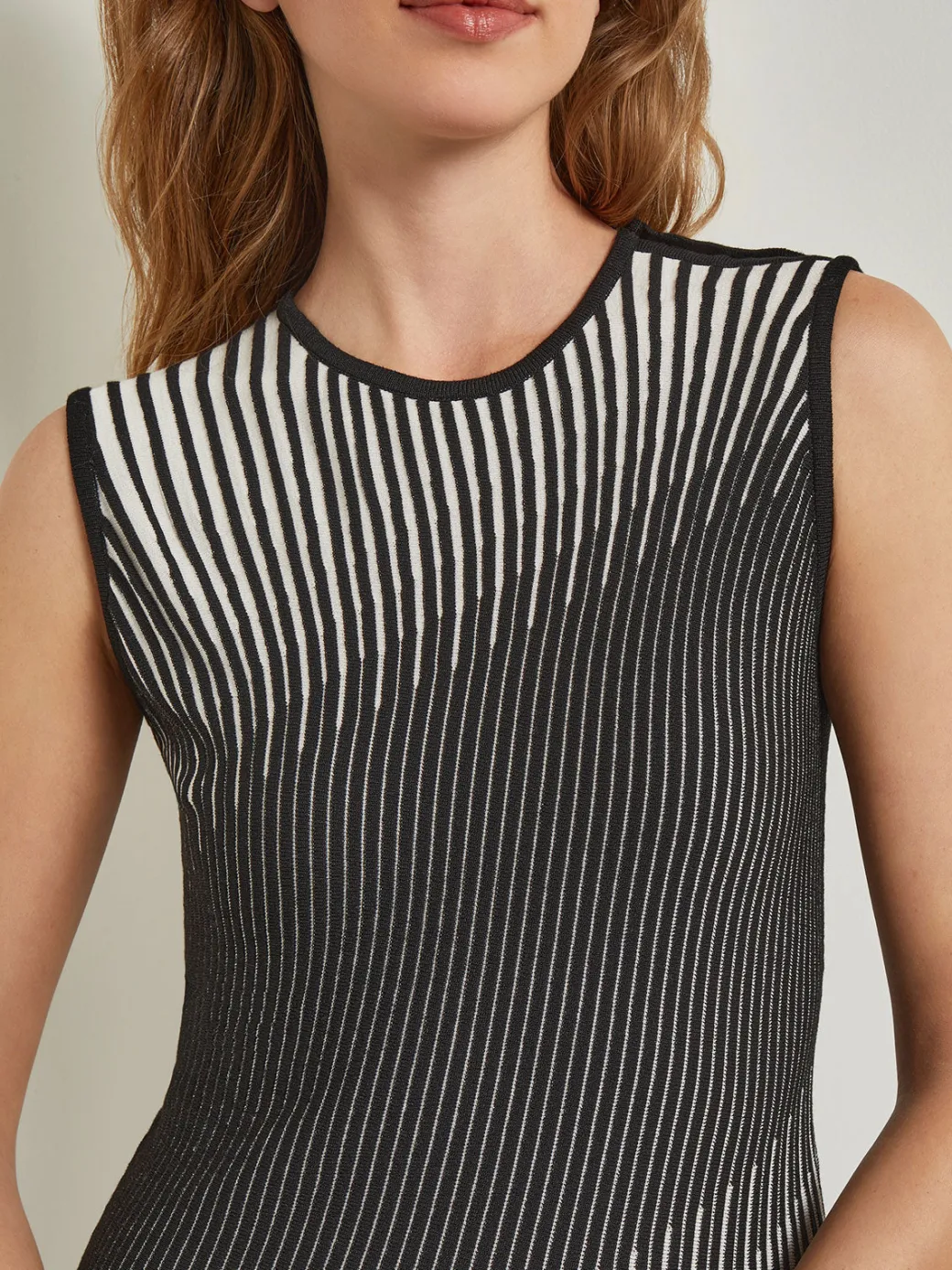 Midi A-Line Dress - Ombre Soft Intarsia Knit|Misook Discount