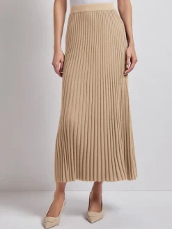 Midi A-Line Soft Ribbed Knit Skirt|Misook Sale