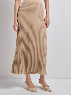 Midi A-Line Soft Ribbed Knit Skirt|Misook Sale