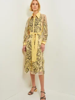 Midi Applique Shirtdress - Sheer Woven|Misook Outlet