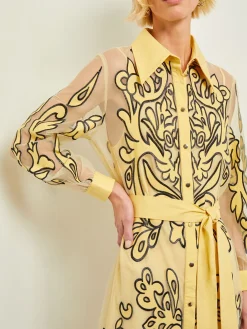 Midi Applique Shirtdress - Sheer Woven|Misook Outlet