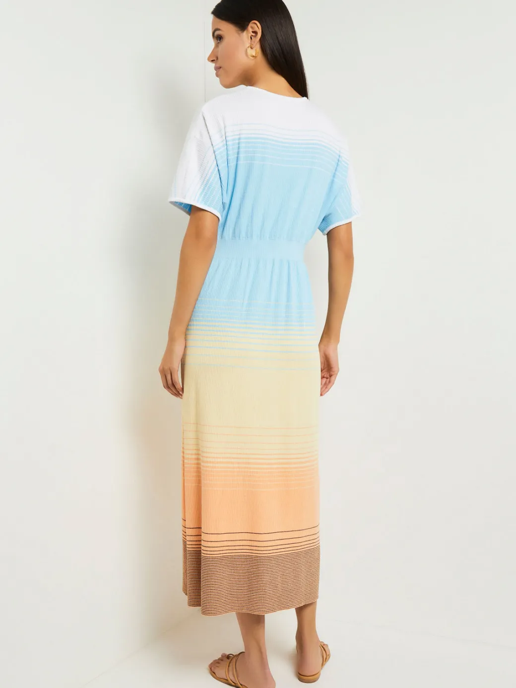 Midi Fit & Flare Dress - Soft Ombre Jacquard Knit|Misook Fashion