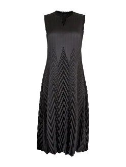 Midi Sheath Dress - Chevron Textured Crepe De Chine|Misook Clearance