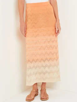 Midi Straight Skirt - Ombre Pointelle Soft Knit|Misook Online