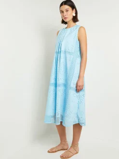 Midi Tent Dress - Sleeveless Eyelet Detailed Woven|Misook Best