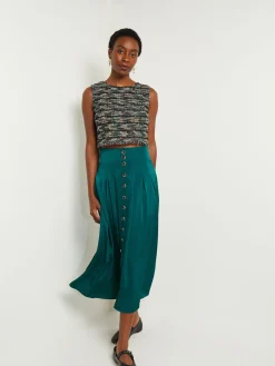 Modern Fit Cropped Tweed Knit Tank|Misook Clearance