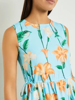 Modern Fit Maxi Drop Waist Floral Cotton Dress|Misook Fashion