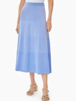 Multi-Stripe Soft Knit Midi Skirt|Misook Discount