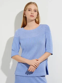 Multi-Stripe Soft Knit Tunic|Misook Outlet