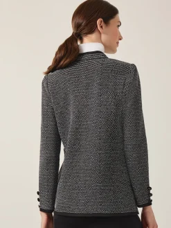 Open Neck Button Detail Blazer|Misook Online