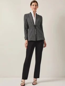Open Neck Button Detail Blazer|Misook Online