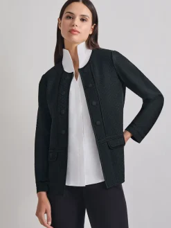 Open Neck Tonal Detail Jacket|Misook Discount