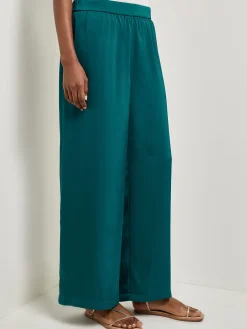 Pull-On Woven Wide Leg Pants|Misook Online