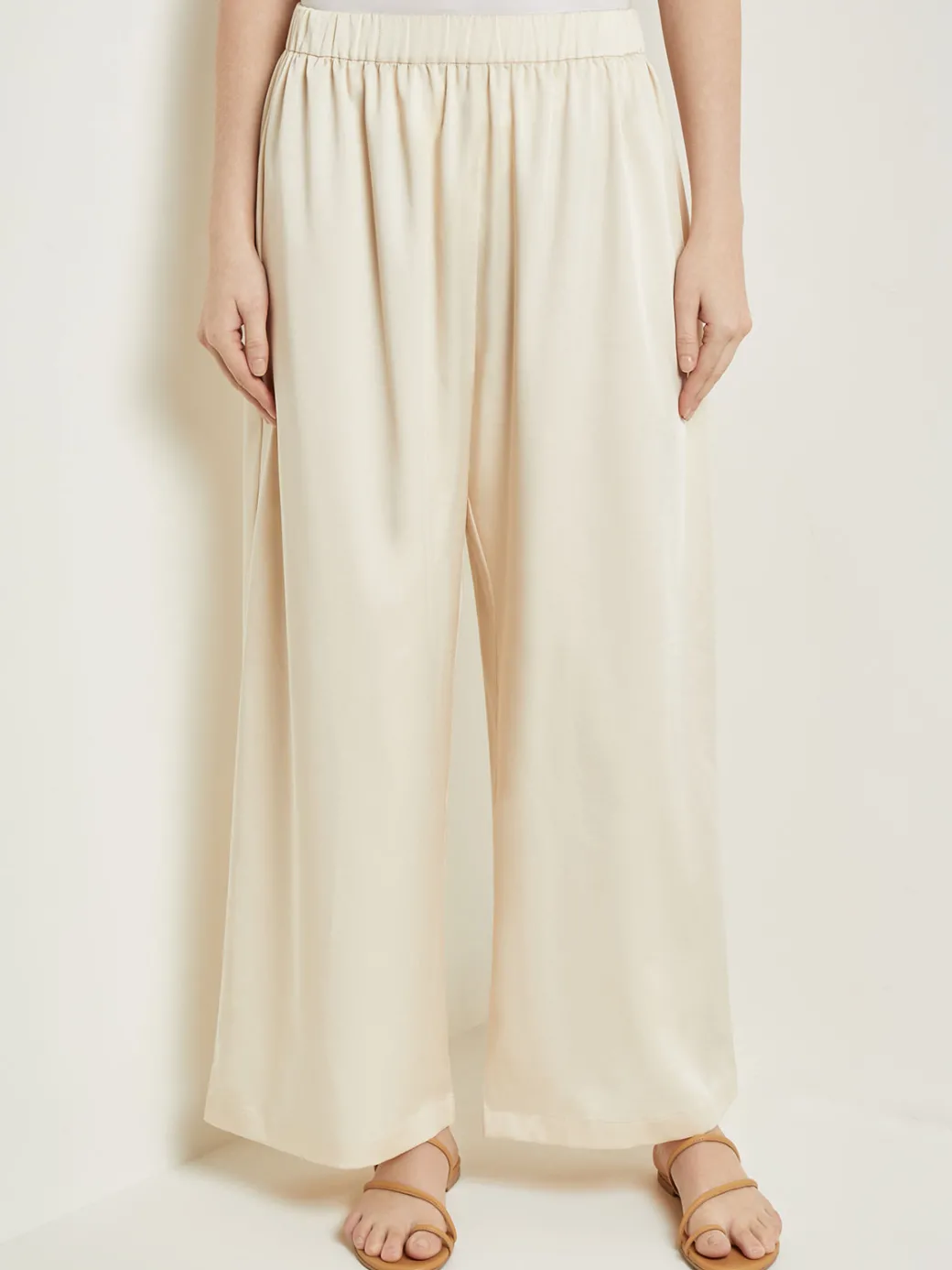 Pull-On Woven Wide-Leg Pants|Misook Sale