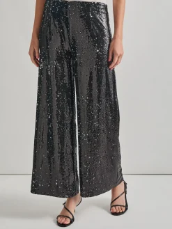 Sequin Novelty Woven Wide Leg Pant|Misook Clearance