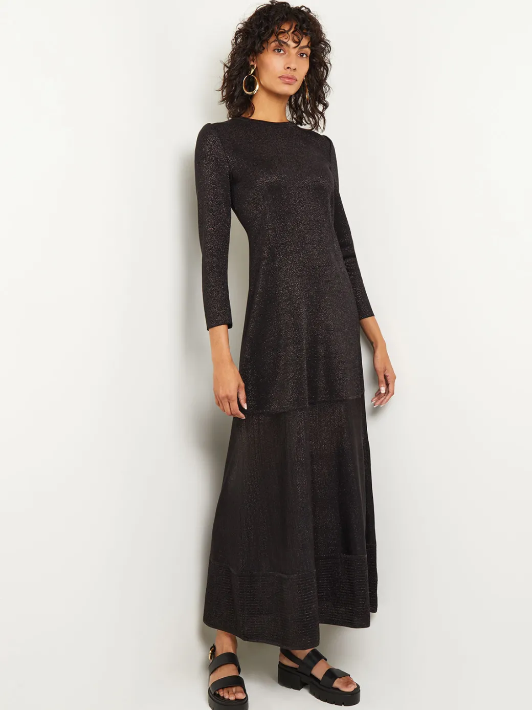 Shimmer Knit Maxi Dress|Misook Discount