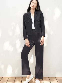 Soft Crepe Cropped Blazer|Misook Discount