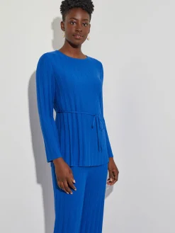 Soft Ribbed Knit Tie-Waist Tunic|Misook Best