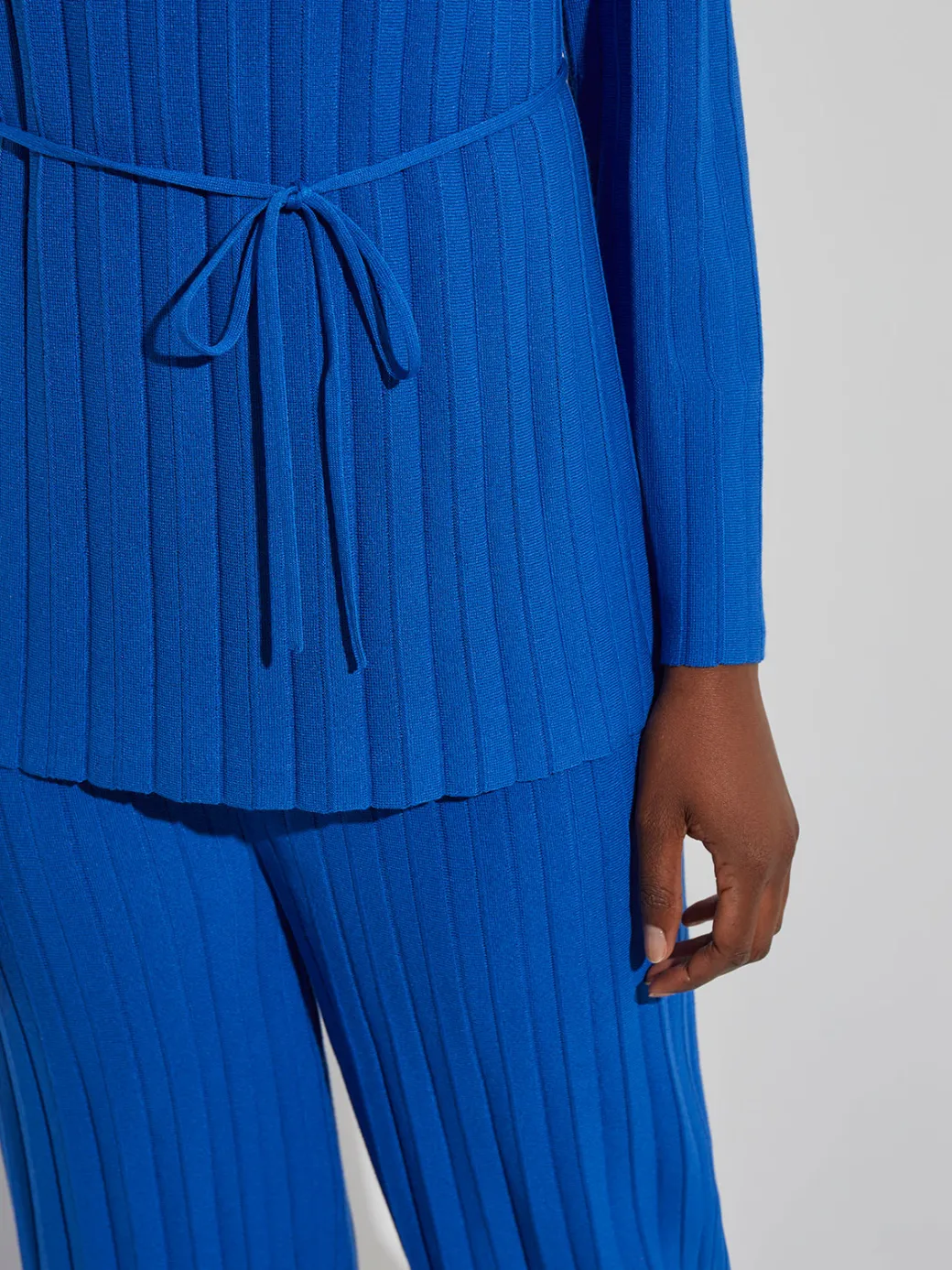 Soft Ribbed Knit Tie-Waist Tunic|Misook Best