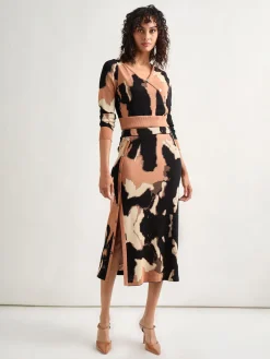 Straight Jacquard Soft Knit Midi Skirt|Misook Hot