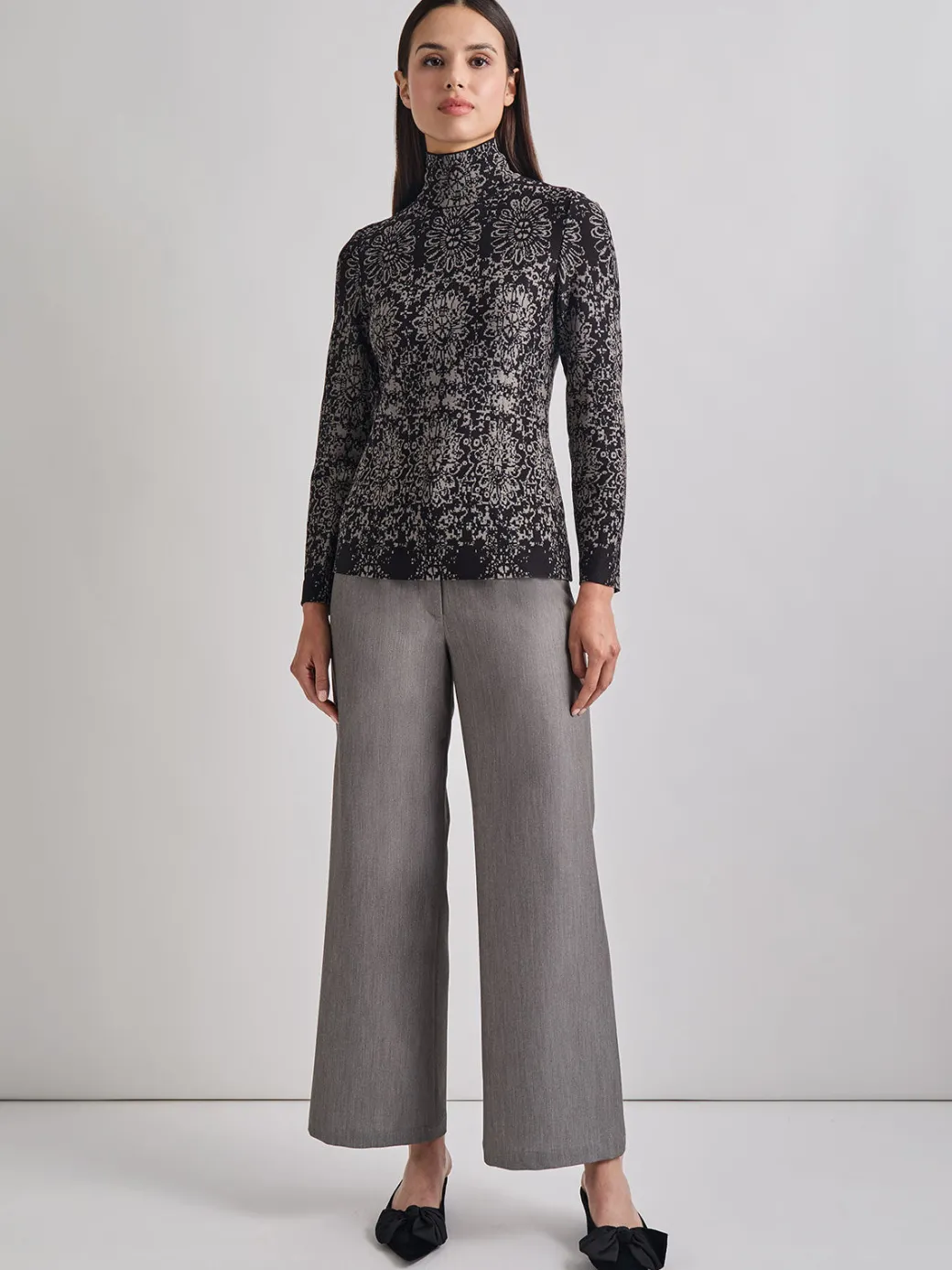 Stretch Woven Wide Leg Pant|Misook New