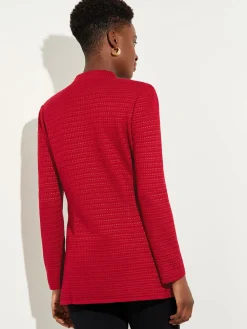 Tailored Fit Chain Detail Textured Knit Blazer|Misook Outlet