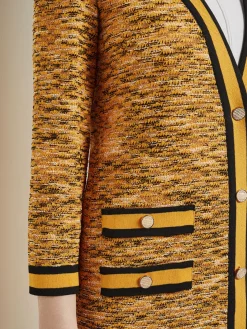 Tailored Fit Jacket - Contrast Trim Tweed Knit|Misook Fashion