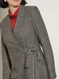 Tailored Fit Tweed Side Tie Knit Blazer|Misook Clearance