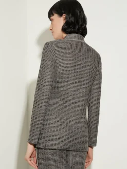 Tailored Fit Tweed Side Tie Knit Blazer|Misook Clearance