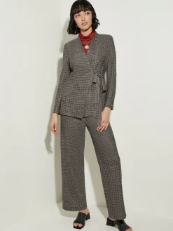 Tailored Fit Tweed Side Tie Knit Blazer|Misook Clearance