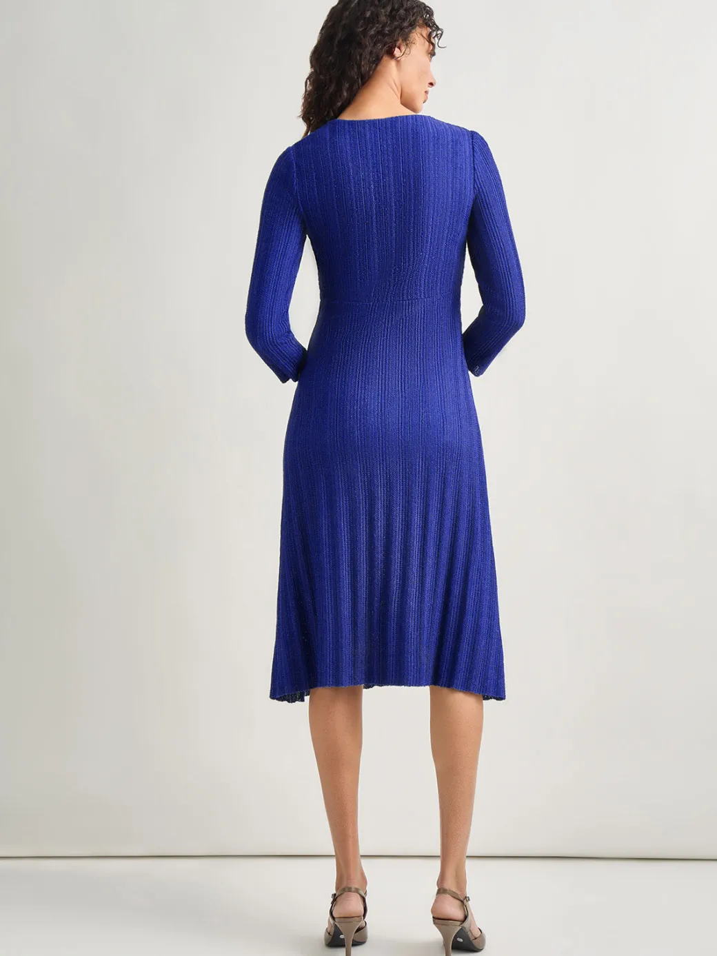 Textural Stripe Knit Midi Dress|Misook Discount