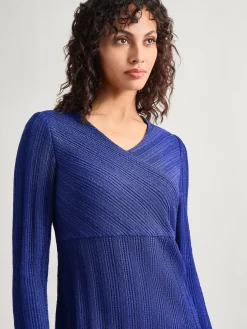 Textural Stripe Knit Midi Dress|Misook Discount