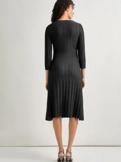 Textural Stripe Knit Midi Dress|Misook Sale