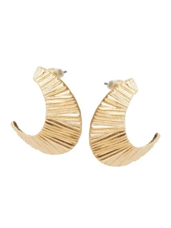 Textured Warm Swoop Earrings|Misook Online