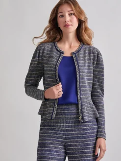Tweed Knit Peplum Jacket|Misook Sale