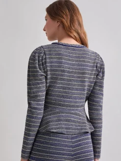 Tweed Knit Peplum Jacket|Misook Sale