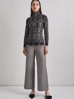 Two-Tone Damask Jacquard Knit Tunic|Misook Online