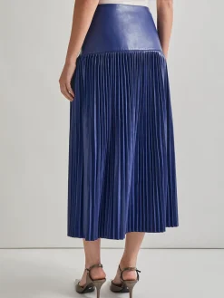 Vegan Leather Accordian Maxi Skirt|Misook Sale