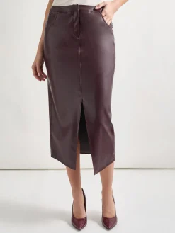 Vegan Leather Pencil Skirt|Misook Sale