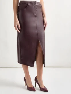 Vegan Leather Pencil Skirt|Misook Sale