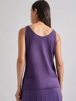 V-Neck Soft Knit Tank Top|Misook Online